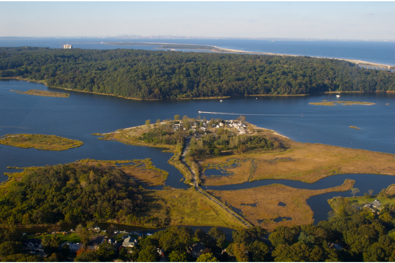 Aerial view of the Navesink River
